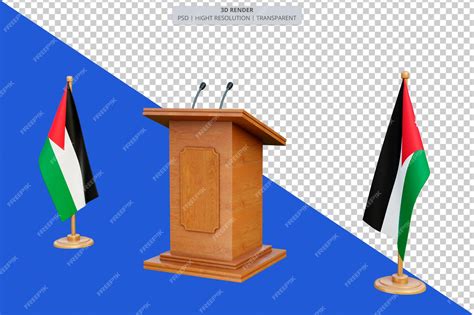 Premium PSD | Psd 3d jordan presidential election podium with flag