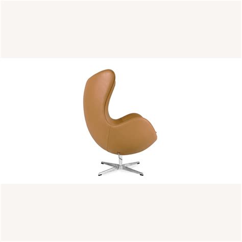 Egg Chair Replica Leather Tan - AptDeco