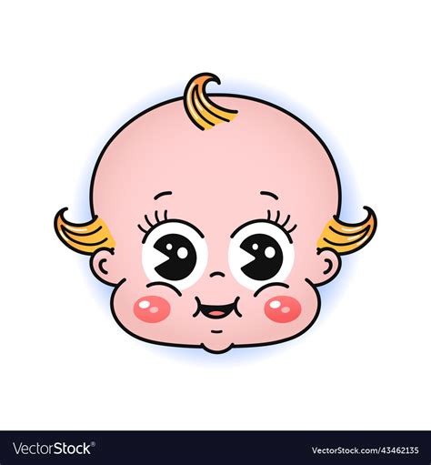 Funny baby head line doodle traditional Royalty Free Vector