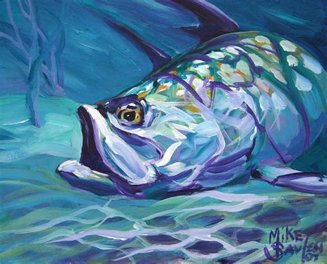 Tarpon by Mike Savlen | Fly fishing art, Fish art, Fish painting