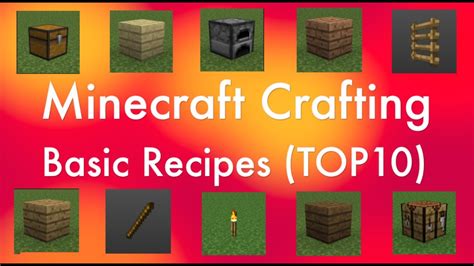 Minecraft Crafting Basic Recipes (Top10) - YouTube