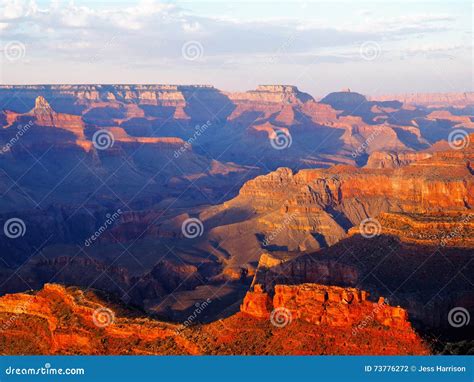 Grand Canyon at Sunset Hopi Point Stock Photo - Image of point, valley ...