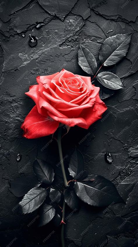 Premium Photo | Rose flower black background wallpaper for phone