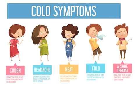 Kids flu cold common symptoms Vector | Free Download