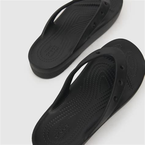 Womens Black Crocs Classic Platform Flip Sandals | schuh