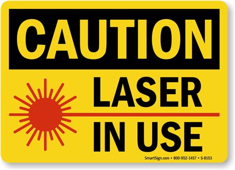 Laser In Use Sign with Graphic - OSHA Caution | Free PDF, SKU: S-8153 ...