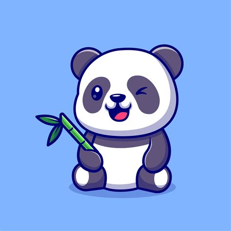 Cartoon Panda Eating Bamboo Vector | Hot Sex Picture