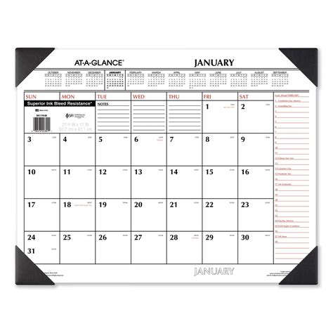 Two-Color Monthly Desk Pad Calendar by At-A-Glance AAGSK117000 ...