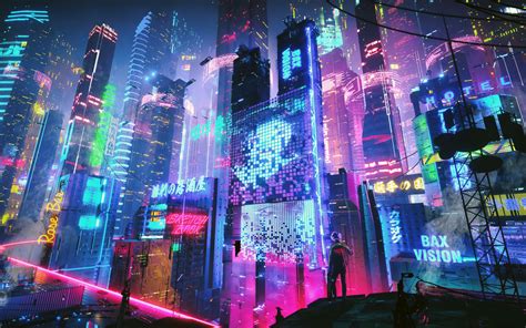 Neon City [2560x1600]. : wallpaper | Cyberpunk city, Futuristic city, Desktop wallpaper art