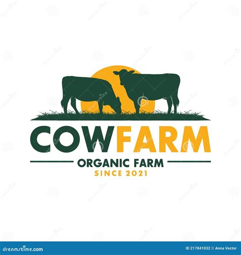 Cow Farm Logo. Vintage Cattle Angus Beef Logo Design Vector Stock ...