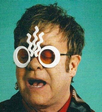 elton john collection of glasses