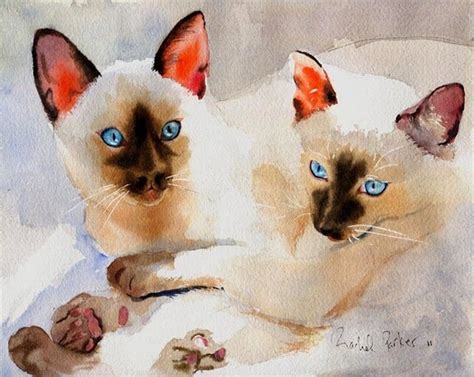 Siamese Cat art PRINT Watercolor Painting Artwork Artist