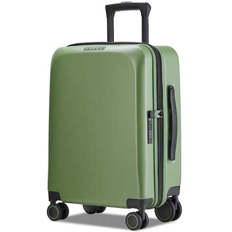 VERAGE 20 in. Green Carry On Luggage Spinner Wheels Expandable Hard Side Travel Luggage Rolling ...