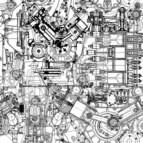 Drawing Engine Seamless Pattern