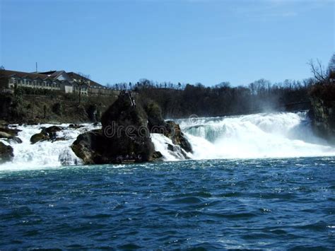 The Rhine Falls or Rheinfall Waterfall, Neuhausen am Rheinfall Stock Image - Image of landmark ...