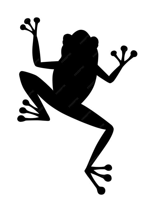 Premium Vector | Black silhouette cute smiling frog sitting on ground ...