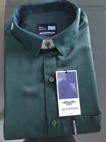 Premium Cotton Mens Green Formal Shirt, Plain at Rs 399 in Greater ...