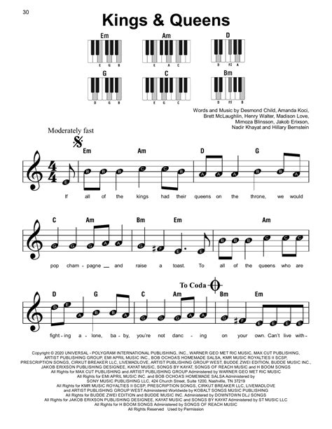 Ava Max Kings & Queens Sheet Music Notes, Chords | Sheet music, Sheet ...