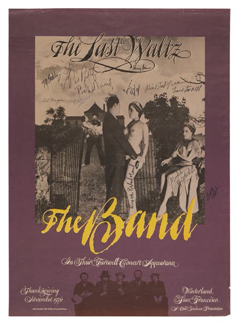 The Band | Concert poster for "The Last Waltz", signed by many ...