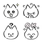 シンプルなしろねこ絵文字 再販版のLINE絵文字｜画像、情報など sketch template