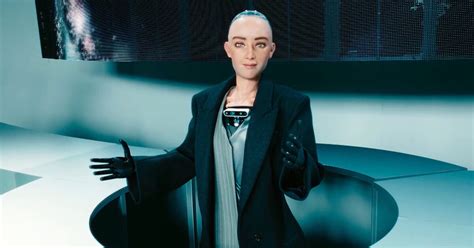 sophia the robot receives and interacts with guests at BOSS techtopia ...