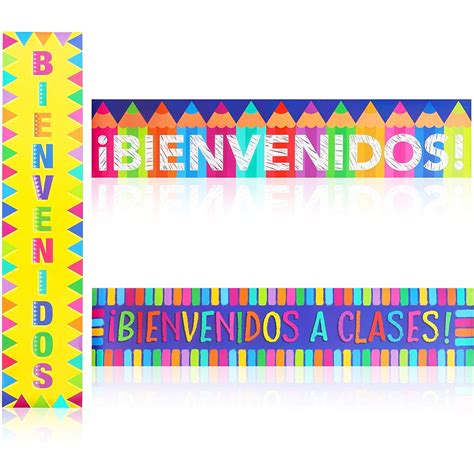 3-Pack Bienvenidos Welcome Banner for Spanish Classrooms, Made of ...