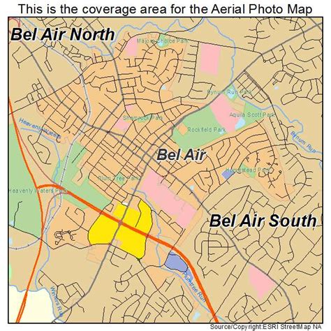 Aerial Photography Map of Bel Air, MD Maryland