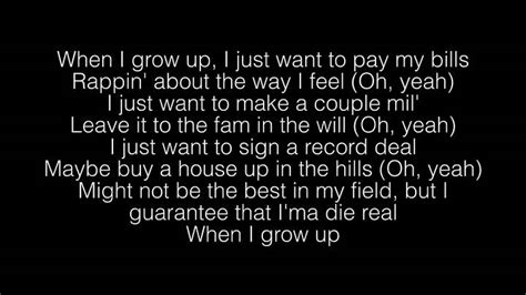 Full Lyrics Of When I Grow Up Song