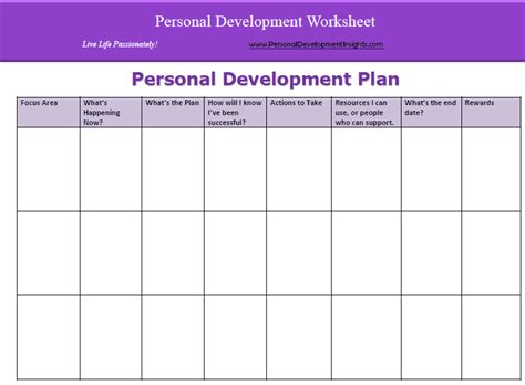 6 Personal Development Plan Templates - Excel PDF Formats