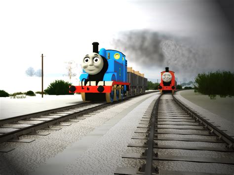 Thomas and James are Racing by DarthAssassin on DeviantArt