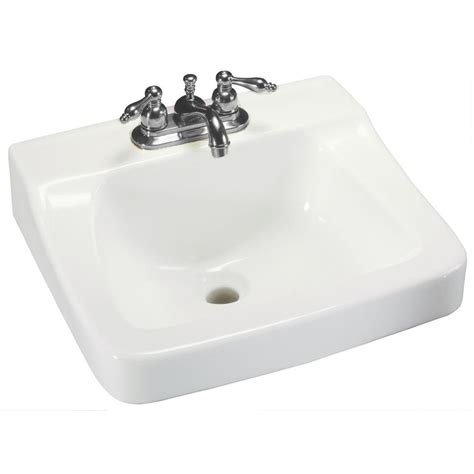 Glacier Bay Aragon Wall-Mounted Bathroom Sink in White-13-0010-ADA - The Home Depot