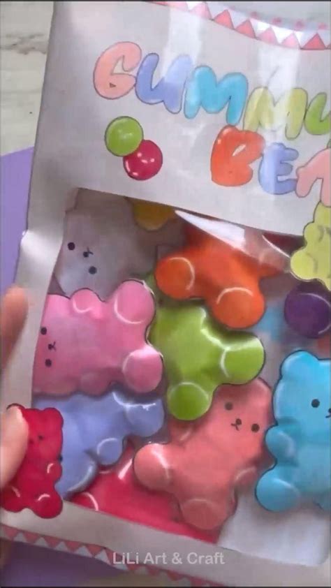 [Видео] «[DIY PAPER SQUISHY] Gummy Bear Bag» | Ремесла, Детские поделки ...