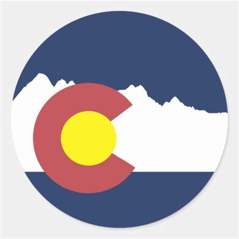 Mountain Colorado Flag Round Sticker | Zazzle.co.uk