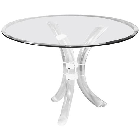Charles Hollis Jones Style Midcentury Glass Lucite Dining Table by Hill Mfg. For Sale at 1stDibs ...