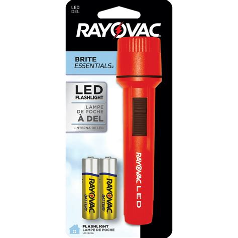 Rayovac Brite Essentials 2AA LED Flashlight (colors may vary) EVB2AALED ...