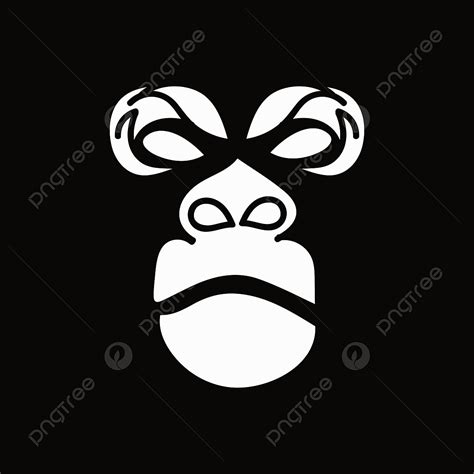 Monkey Head Silhouette Vector PNG, Head Monkey Vector Logo, Monkey ...