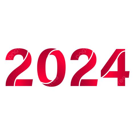 Red New Year 2024 Text Font Design Vector, 2024, New Year, Text ...