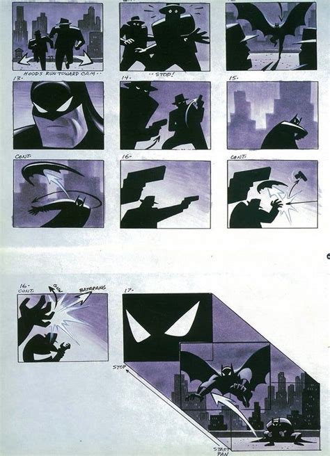 Batman: The Animated Series opening storyboard art by Bruce Timm : comicbooks | Storyboard ...