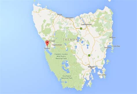 Where is Strahan on map Tasmania