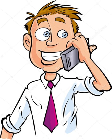 Cartoon office worker making phone call — Stock Vector © antonbrand ...