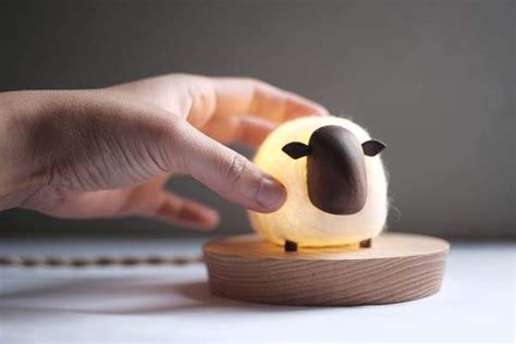 Handmade Wood and Felt Sheep LED Night Light | Gadgetsin