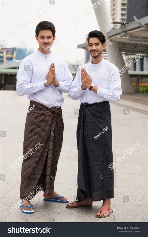 Portrait Handsome Burmese Myanmar Men Longyi Stock Photo 1134648893 ...