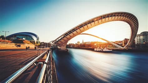 architecture, Bridge, Newcastle, Millennium Bridge, River, City ...