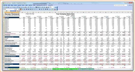 Business Plan Spreadsheet Template Excel - Professional Business Template | Financial plan ...