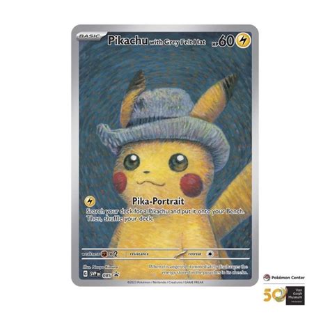 Pokémon × Van Gogh Museum: Pikachu with Grey Felt Hat Promo Card | Pokémon Center Official Site