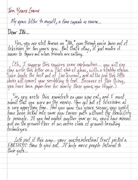 Ten Years Gone My open letter to myself, a time capsule in reverse… | Open letter, Lettering ...