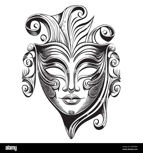 Carnival mask sketch Banque de photographies et d’images à haute résolution - Alamy