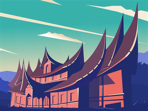 traditional house of minangkabau by ozant on Dribbble