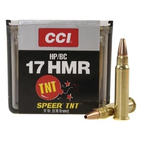 Bullseye North | CCI Ammo 17 Hornady Magnum Rimfire (HMR) 17gr Speer TNT Jacketed HP - Box of 50