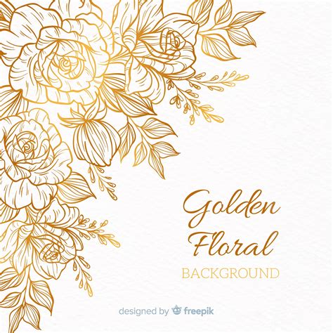 Premium Vector | Golden floral background